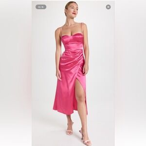 Reformation Marguerite silk satin midi dress size 18 NWT